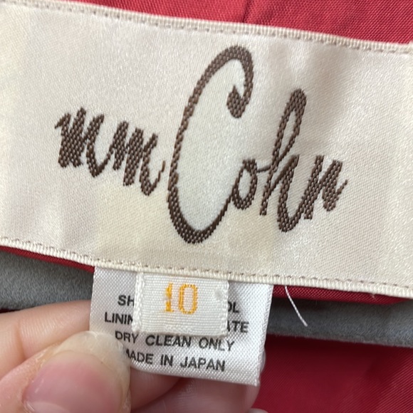 MM Cohn Vintage Designer Wool Button Up Shoulder pads, lined size 10 bla… - Picture 6 of 9